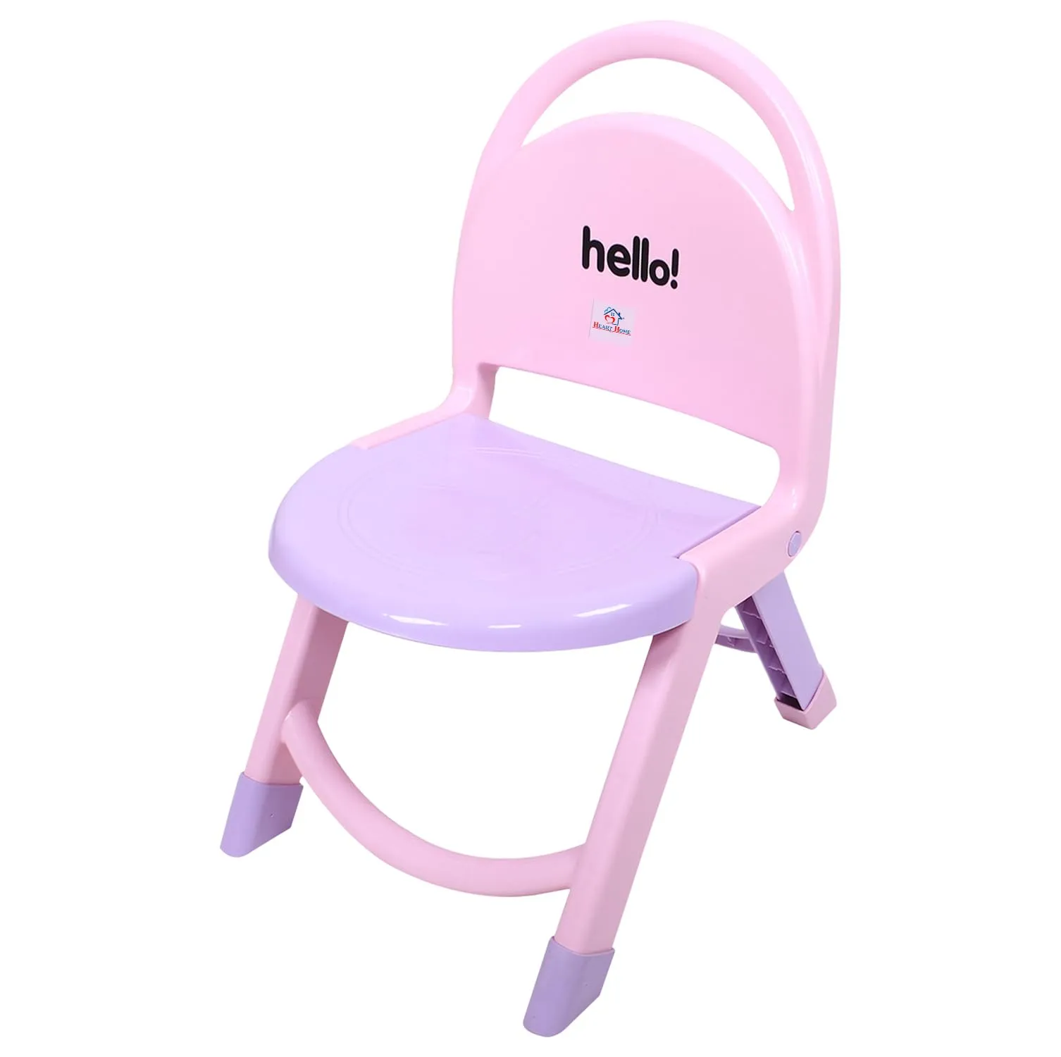 Heart Home Chair for Kids | Plastic Kids Foldable Chair | Baby Chair | School Study Chair | Toddler Chair | Indoor or Outdoor Use for Kids | Capacity 80 Kg | Purple & Pink