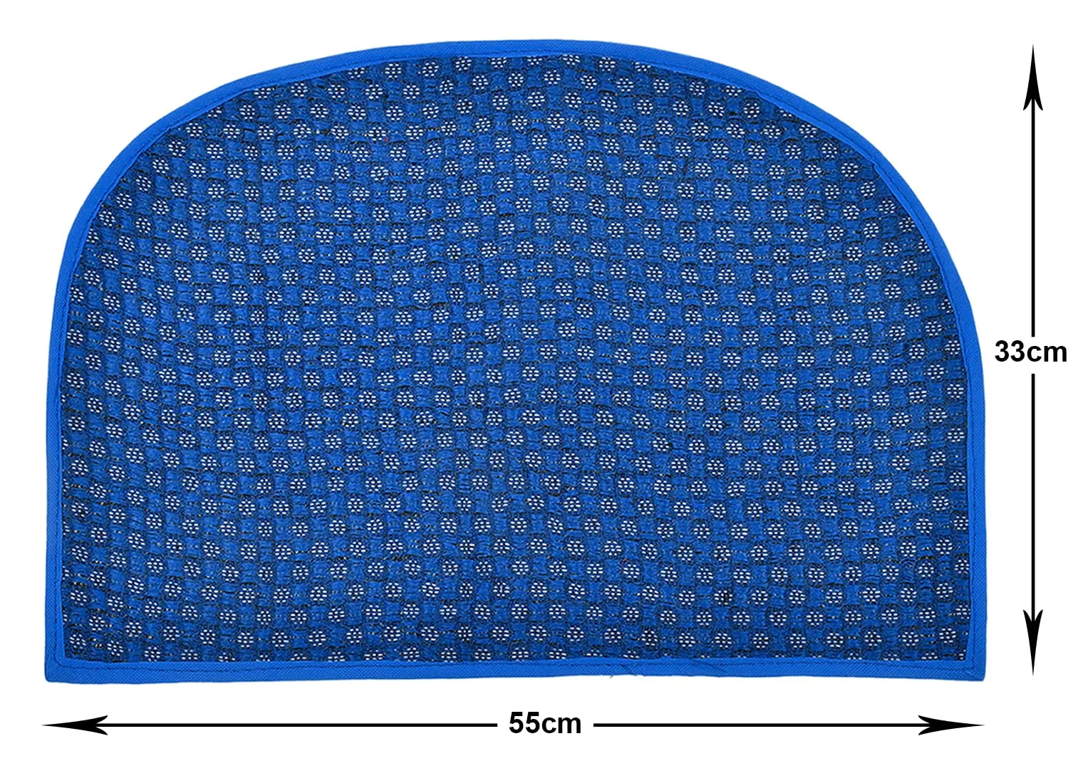 Heart Home D Shape Anti-Slip Durable Rubber Door Mat, Welcome Mat for Entryway,Patio,Garage, Outdoor, 21"x14" (Blue)-47HH01281