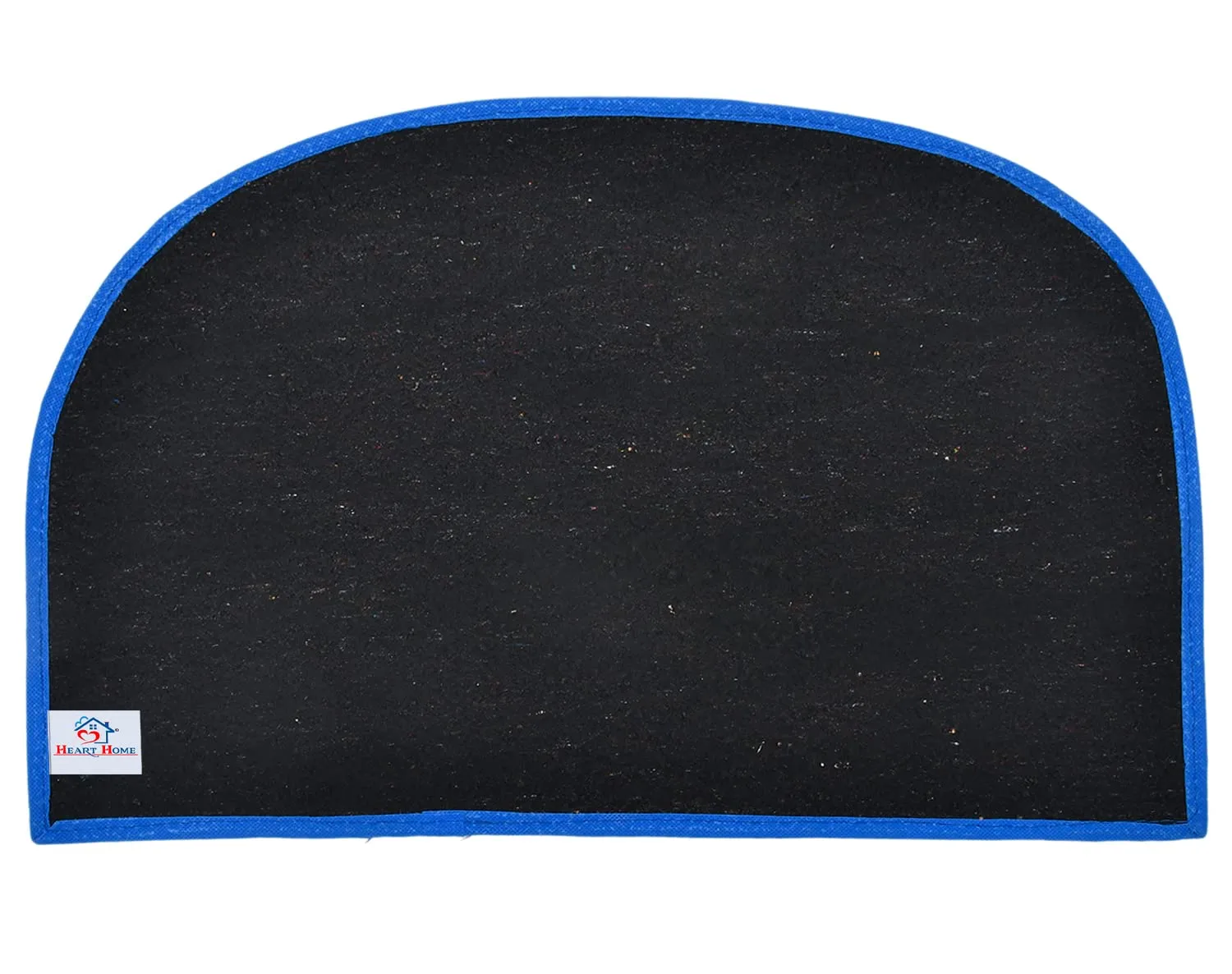 Heart Home D Shape Anti-Slip Durable Rubber Door Mat, Welcome Mat for Entryway,Patio,Garage, Outdoor, 21"x14" (Blue)-47HH01281