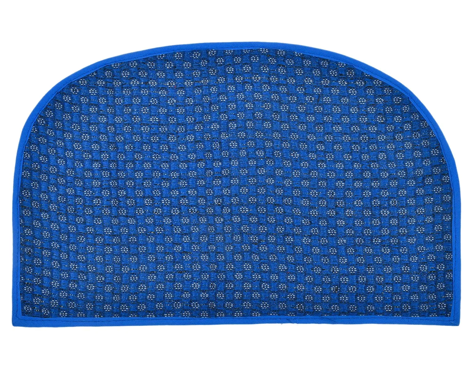 Heart Home D Shape Anti-Slip Durable Rubber Door Mat, Welcome Mat for Entryway,Patio,Garage, Outdoor, 21"x14" (Blue)-47HH01281