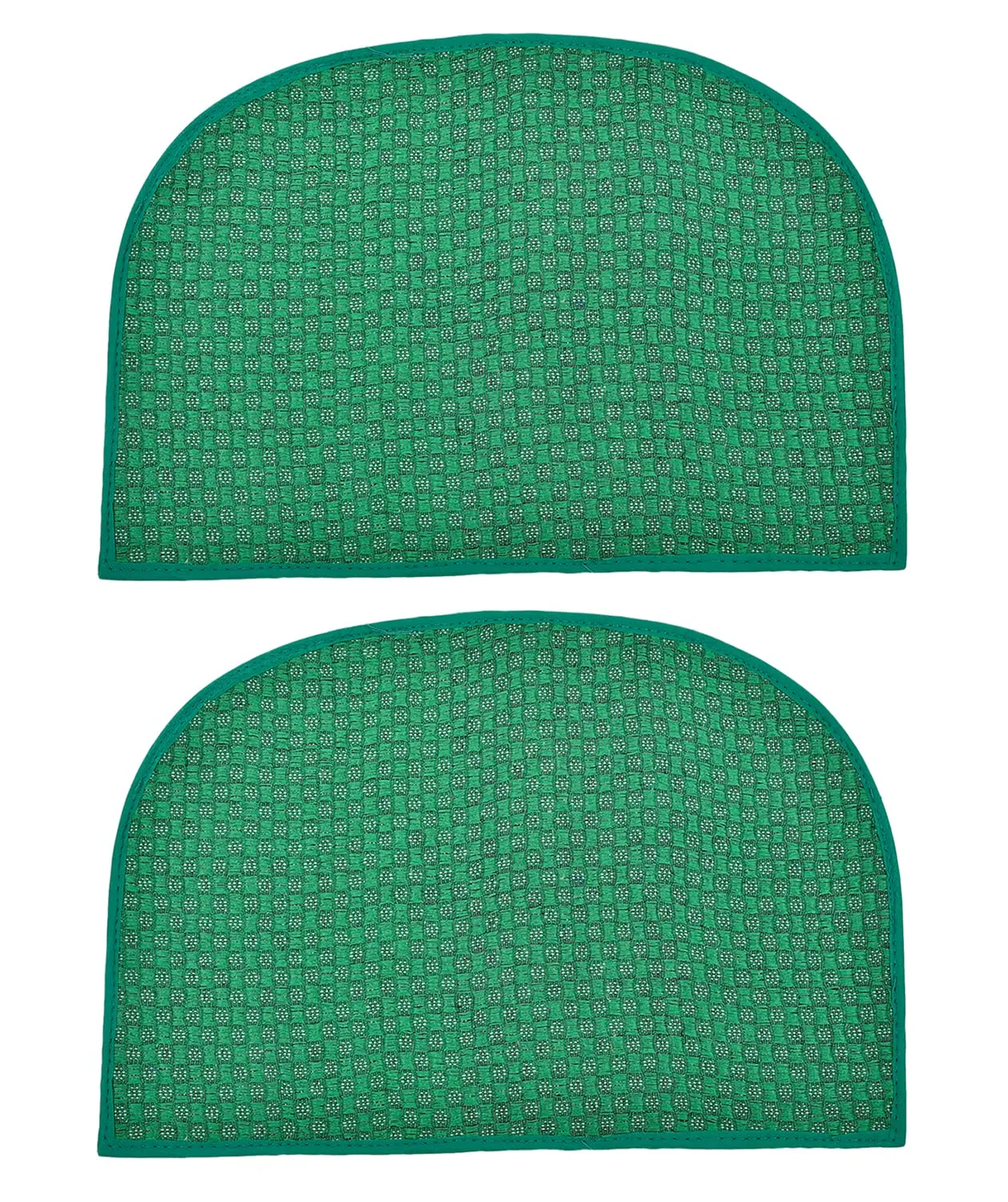 Heart Home D Shape Anti-Slip Durable Rubber Door Mat, Welcome Mat for Entryway,Patio,Garage, Outdoor, 21"x14"- Pack of 2 (Green)-47HH01289