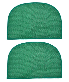Heart Home D Shape Anti-Slip Durable Rubber Door Mat, Welcome Mat for Entryway,Patio,Garage, Outdoor, 21"x14"- Pack of 2 (Green)-47HH01289