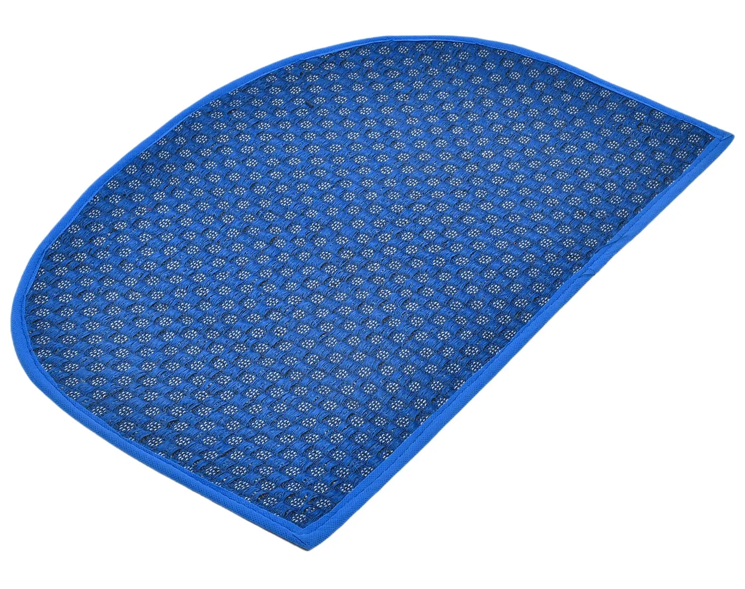 Heart Home D Shape Indoor Outdoor Anti-Slip Rubber Door Mat, 21"x14"- Pack of 2 (Blue & Green)-47HH01306