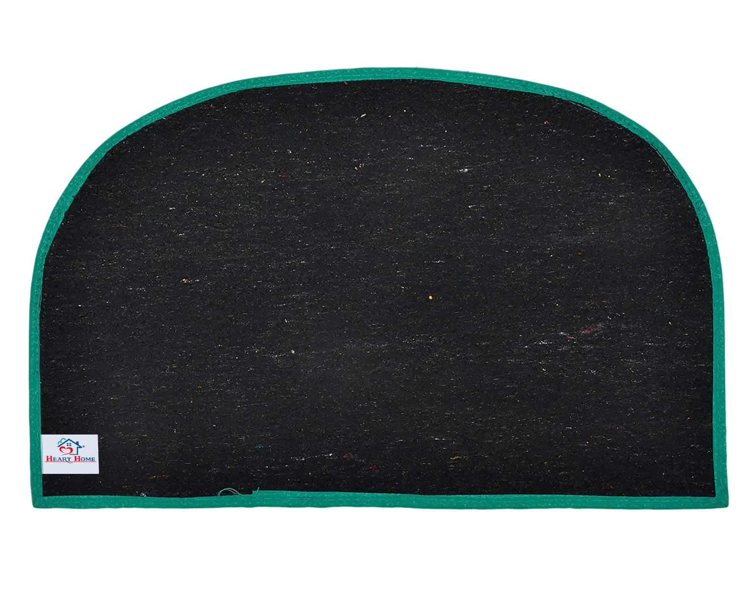 Heart Home D Shape Indoor Outdoor Anti-Slip Rubber Door Mat, 21"x14"- Pack of 2 (Blue & Green)-47HH01306