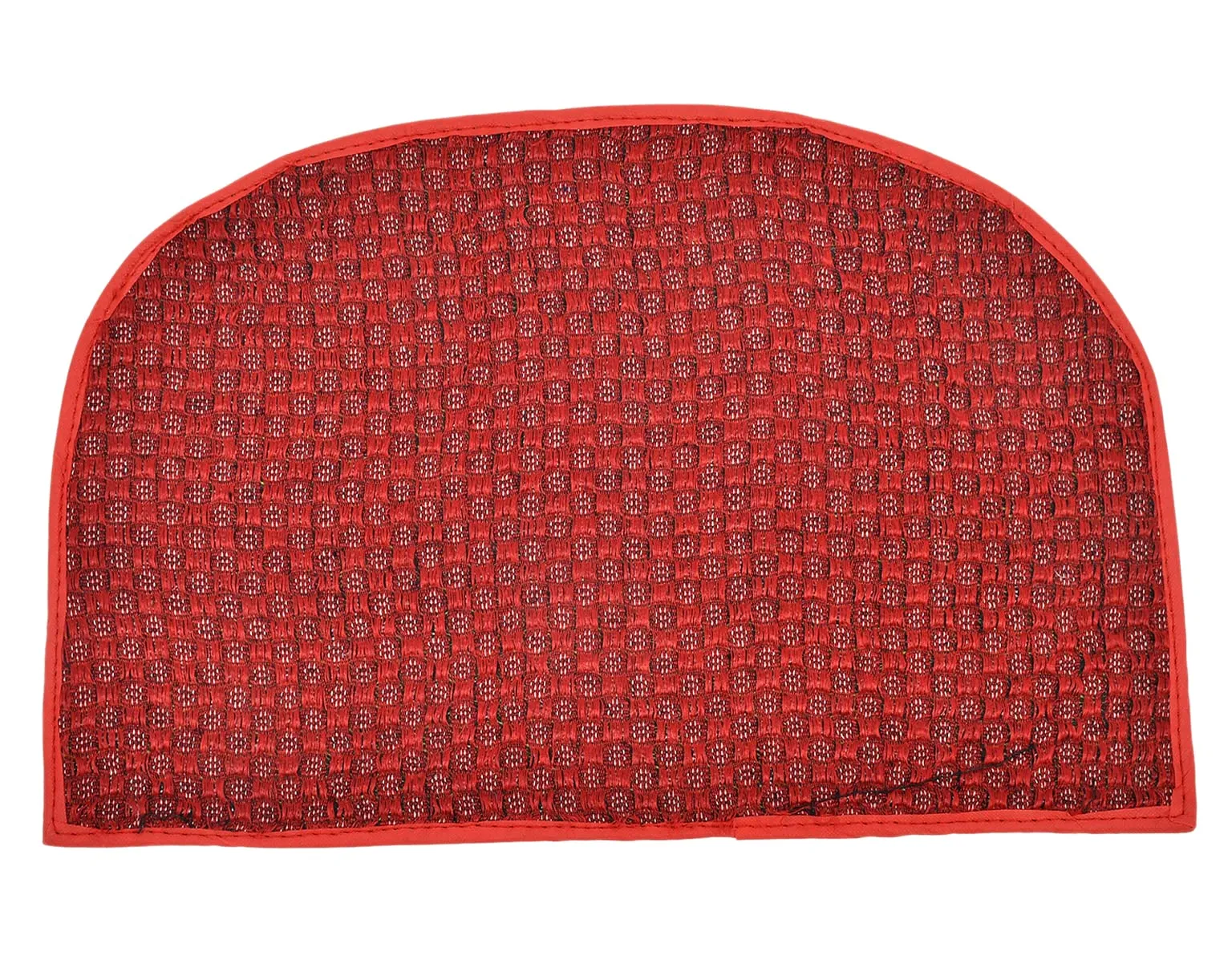 Heart Home D Shape Indoor Outdoor Anti-Slip Rubber Door Mat, 21"x14"- Pack of 3 (Red)-47HH01304