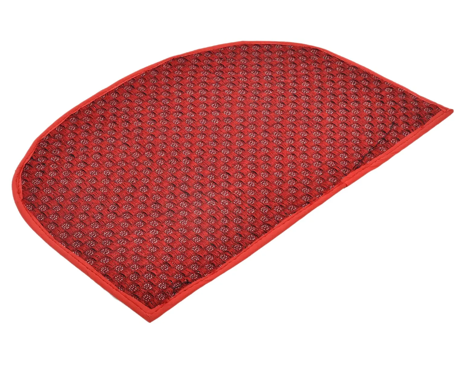 Heart Home D Shape Indoor Outdoor Anti-Slip Rubber Door Mat, 21"x14"- Pack of 3 (Red)-47HH01304