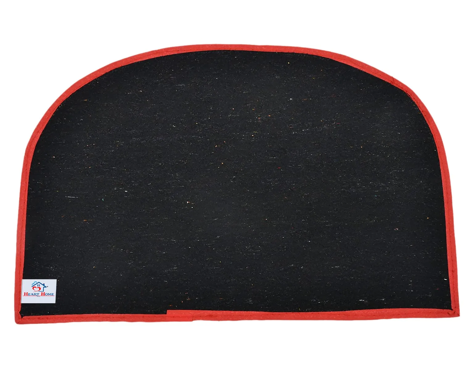 Heart Home D Shape Indoor Outdoor Anti-Slip Rubber Door Mat, 21"x14"- Pack of 3 (Red)-47HH01304