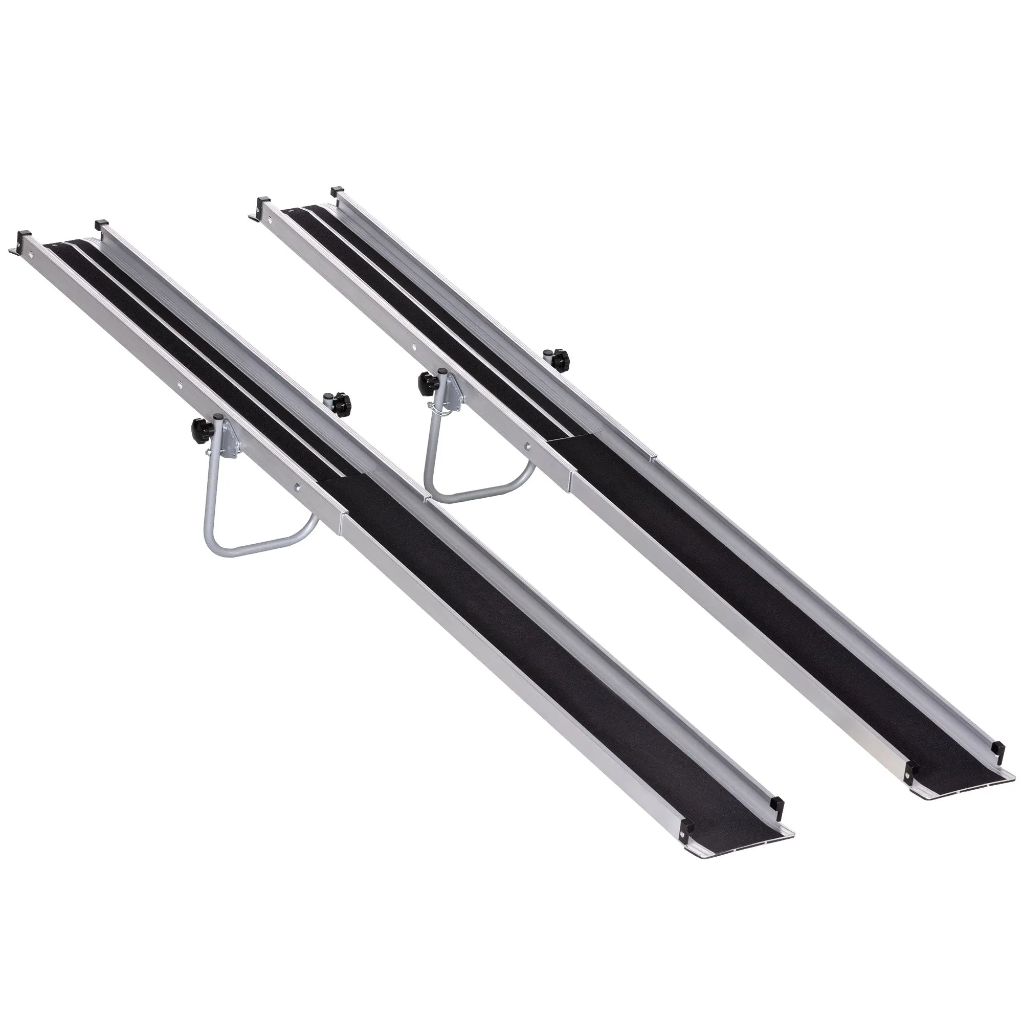 HOMCOM Aluminium Telescopic Wheelchair Ramps, 244cm, 270kg, Folding Ramp