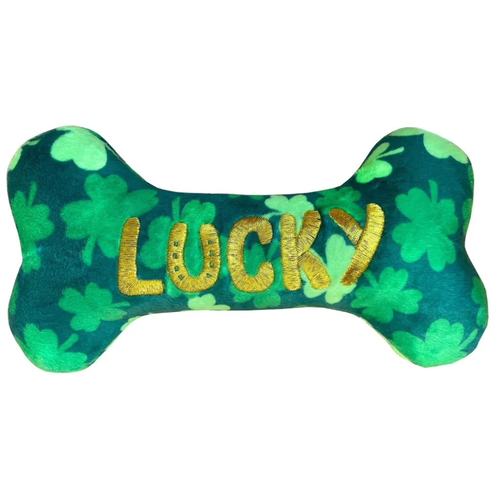 Huxley & Kent Lucky Charm Bone Power Plush Dog Toy - Size Small