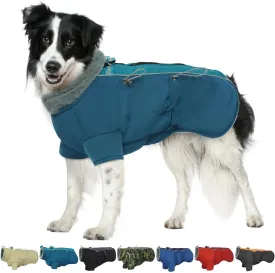 Jacket for Dogs in Winter, Waterproof Dog Coat with Fleece Lining, Reflective & Warm, Zip Up Dog Coat Christmas Snowsuit(Green M)