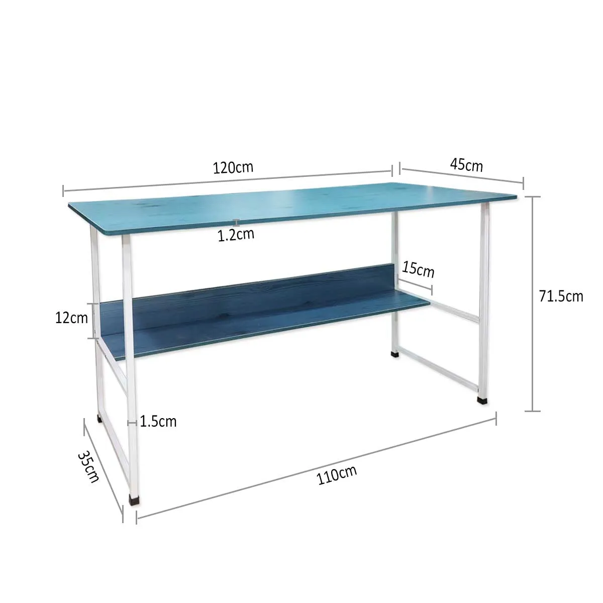Kawachi Computer Laptop Study Writing Desk Home, Office Work Table with Bookshelf Storage KW30