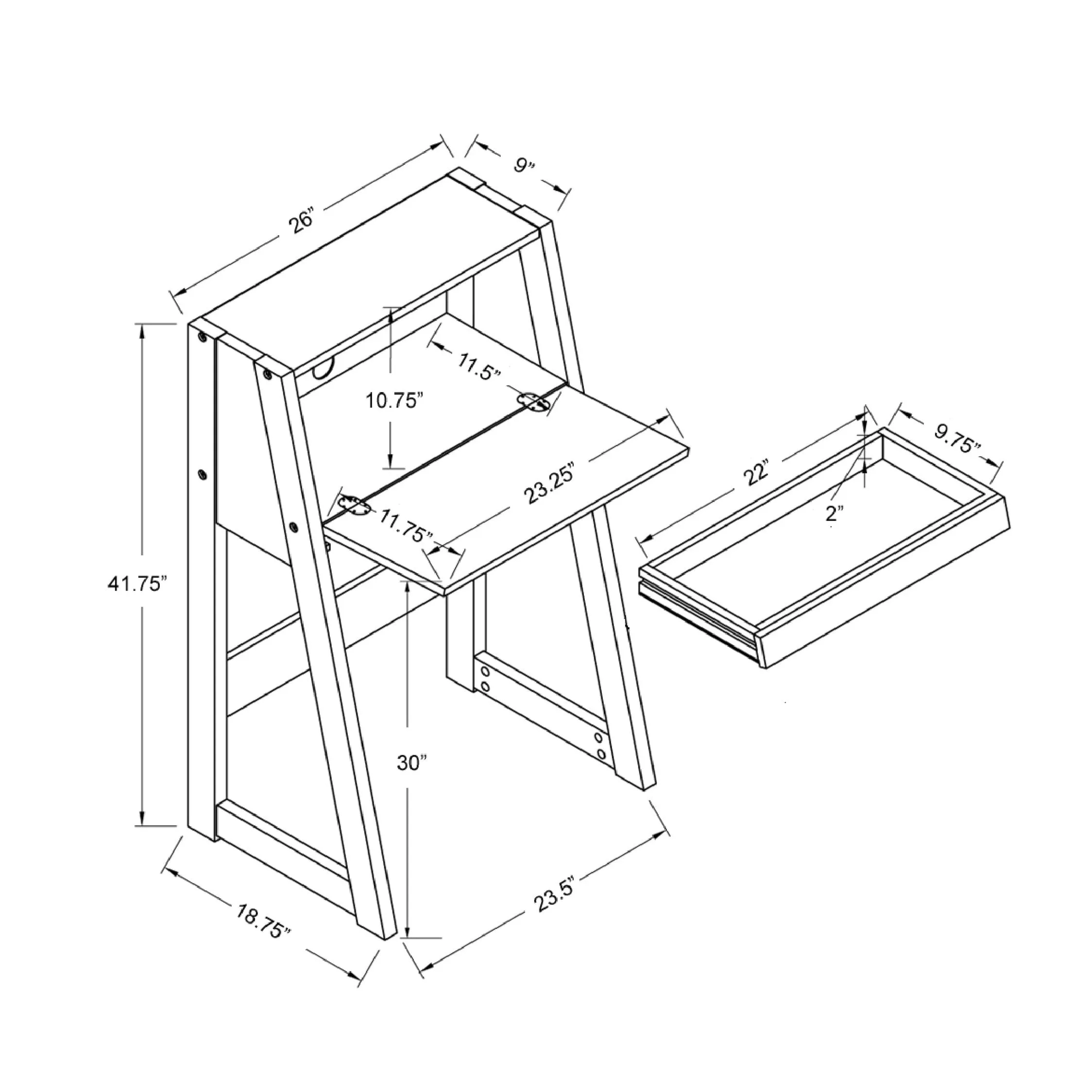 Keaton Urban Compact Flip-open 26-inch Computer Desk with Drawer