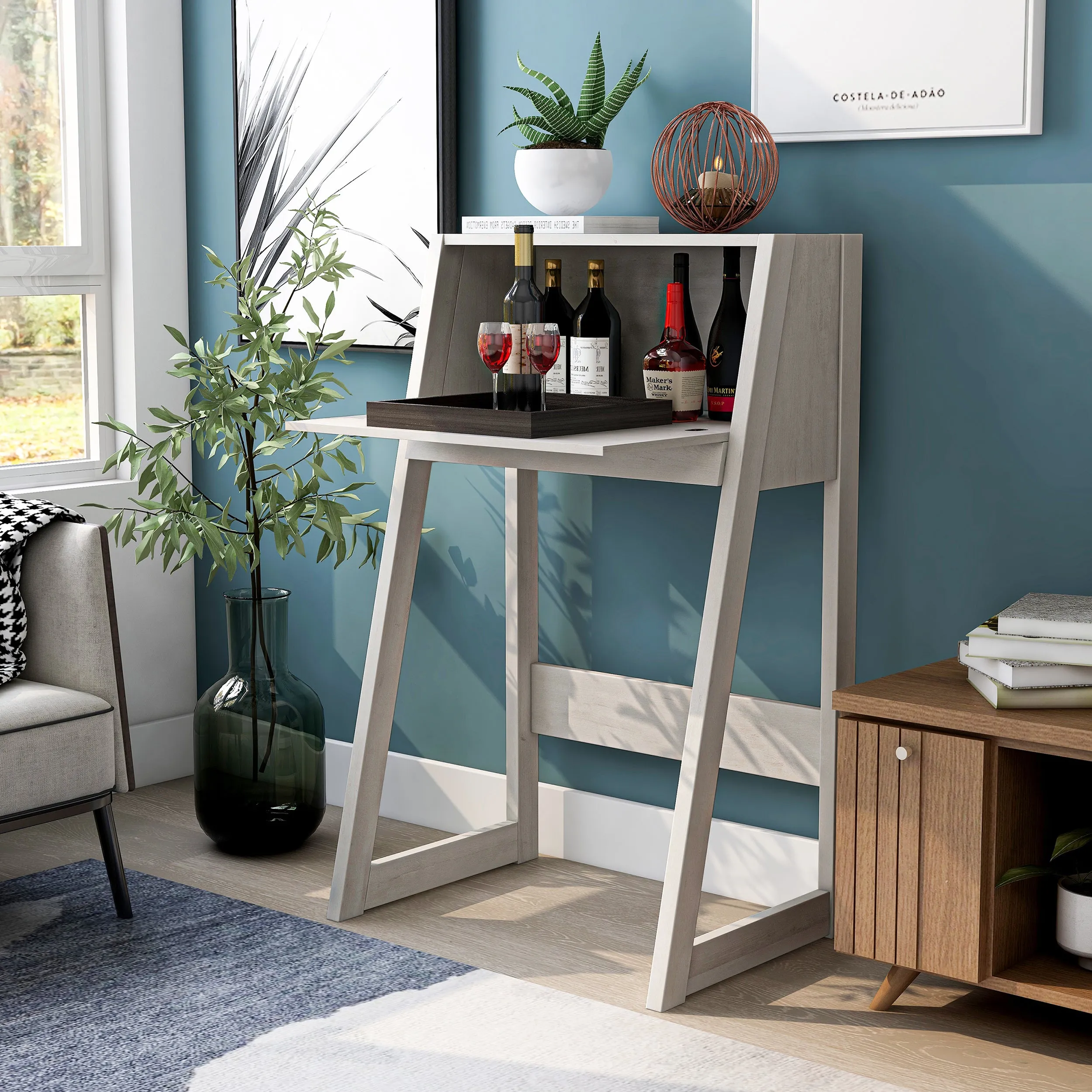 Keaton Urban Compact Flip-open 26-inch Computer Desk with Drawer