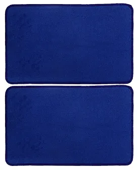 Kuber Industries Microfiber Anti Slip 2 Pieces Door Mat 22"x14", Blue - CTKTC21885