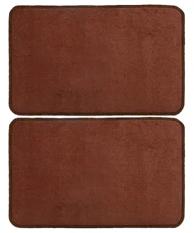 Kuber Industries Microfiber Anti Slip 2 Pieces Door Mat 22"x14", Brown - CTKTC021915