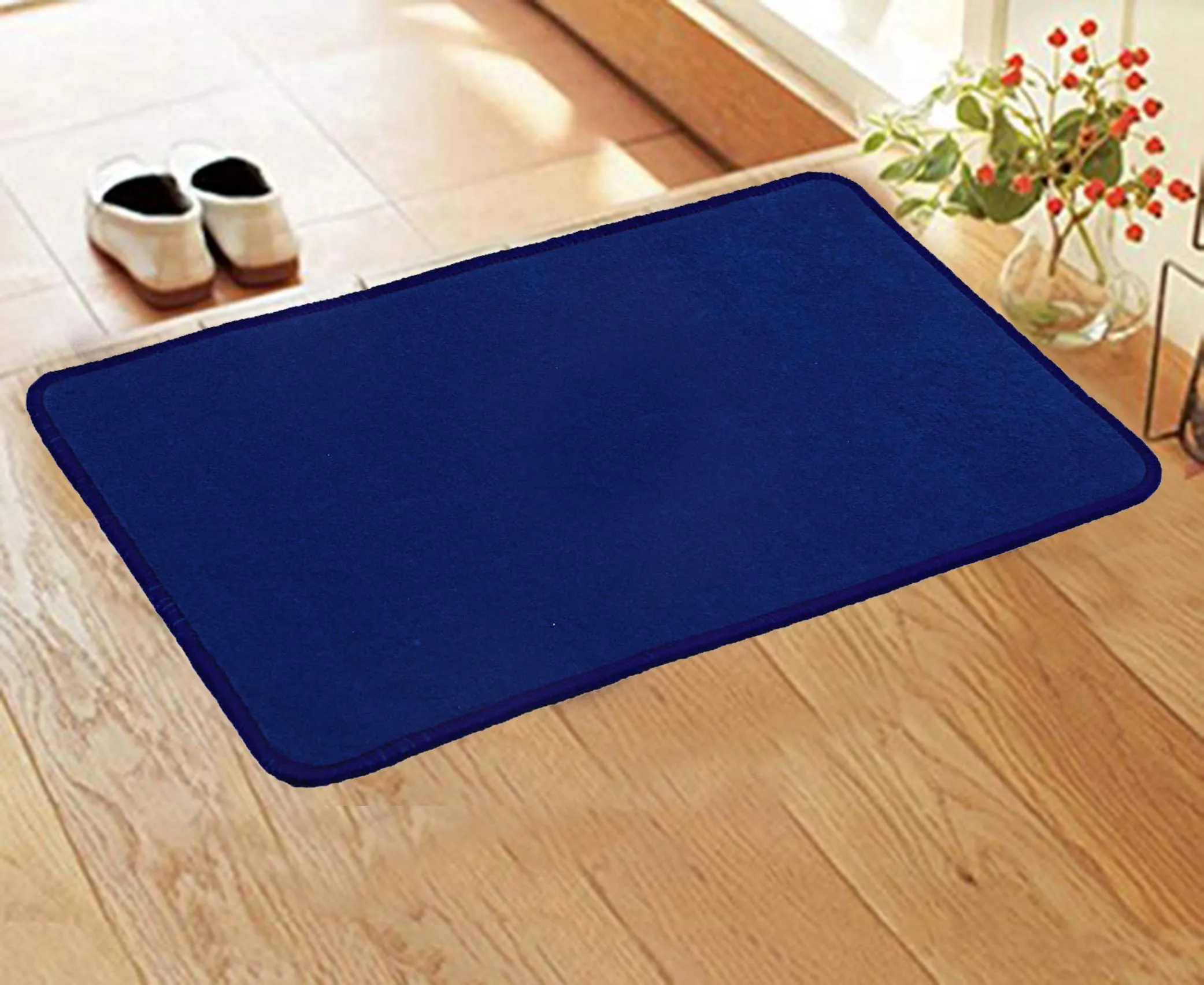 Kuber Industries Microfiber Anti Slip Door Mat 22"x14", Blue - CTKTC21889