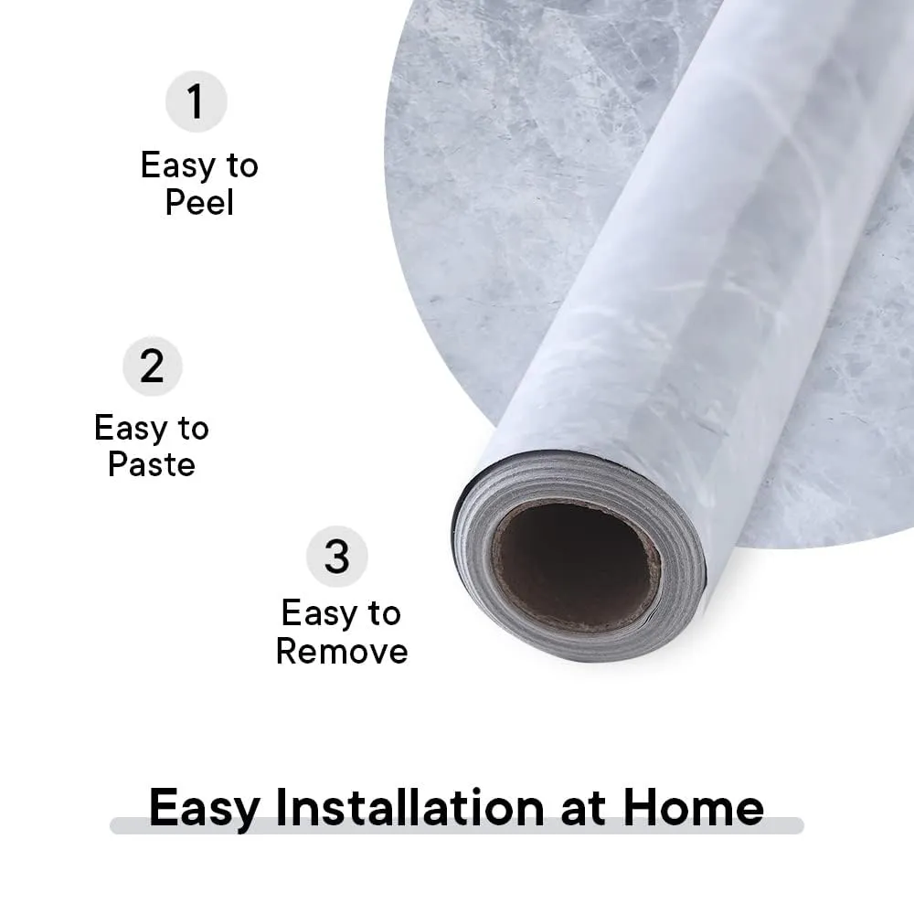 Kuber Industries PET Wallpaper for Walls & Furniture of The Living Room, Bedroom & Kitchen|Oilproof, Heat Resistant & Waterproof|DIY Marble Designer Wall Sticker|Set of 2 Rolls, 60cmx300cm(Pack of 6)