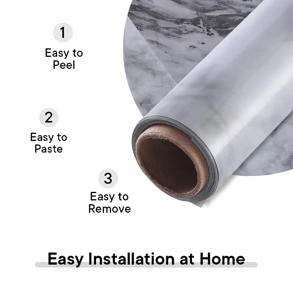 Kuber Industries PET Wallpaper for Walls and Furniture of The Living, Bedroom & Kitchen|Oilproof, Heat Resistant and Waterproof|DIY Marble Designer Wall Sticker |Set of 2 Rolls, 60cmx300cm(Pack of 5)