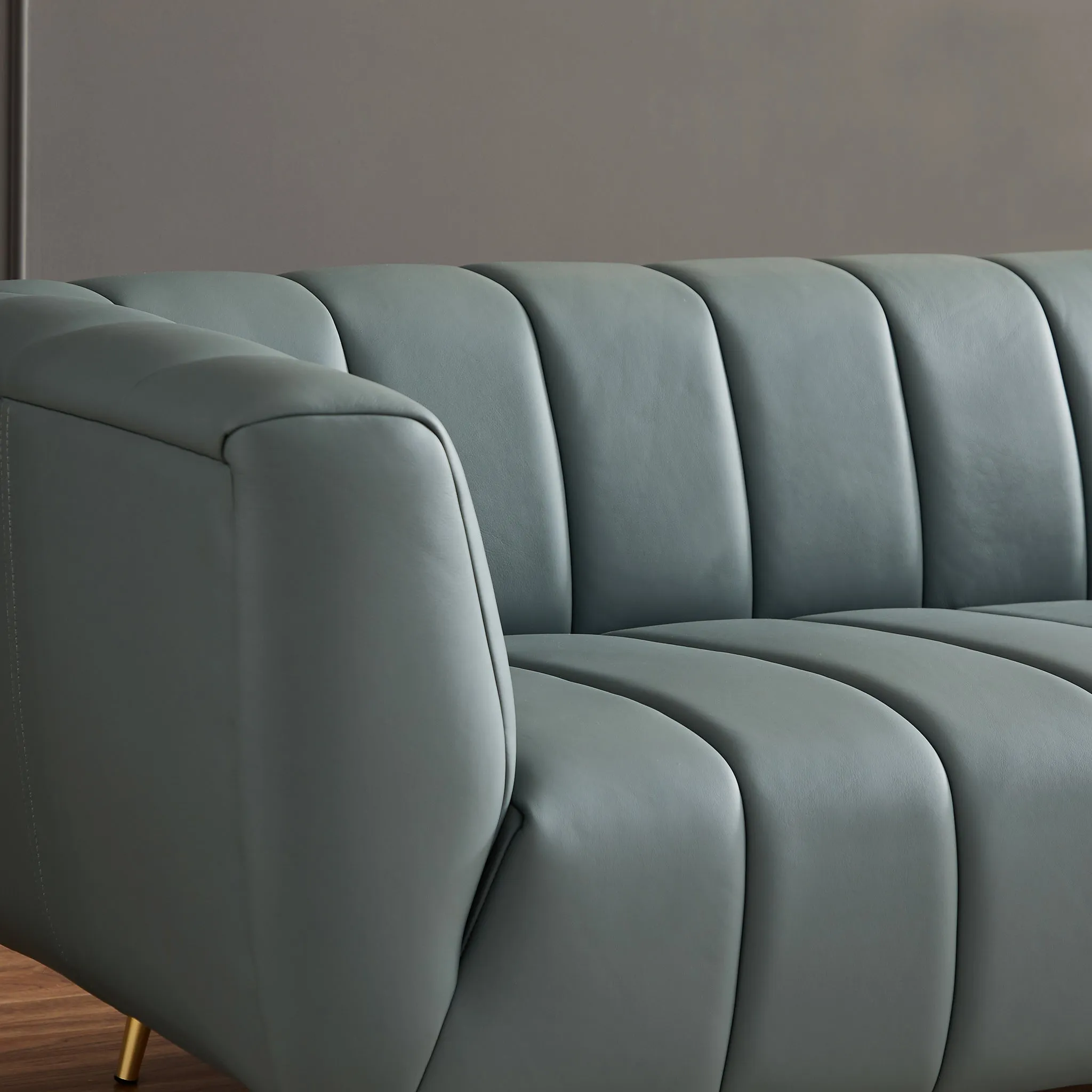 LaMattina Genuine Italian Leather Tufted Sofa