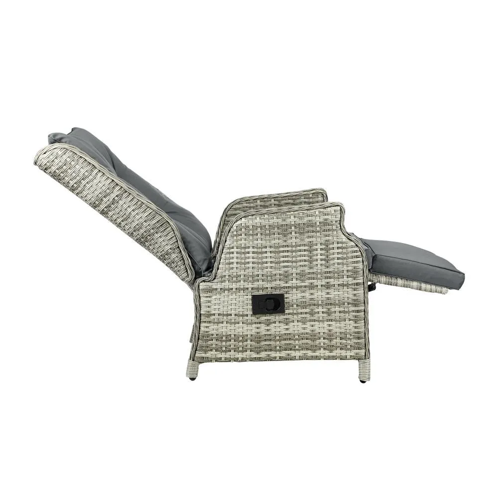 Livsip Outoodr Recliner Chair Sun Lounge & Table Set utdoor Furniture Patio Sofa