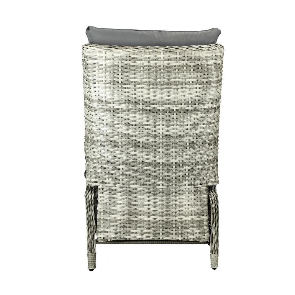 Livsip Outoodr Recliner Chair Sun Lounge & Table Set utdoor Furniture Patio Sofa
