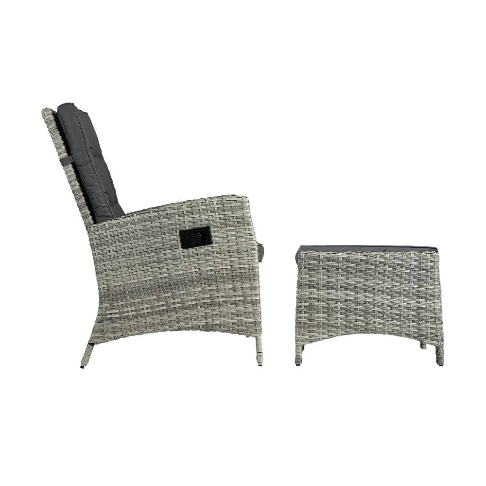 Livsip Recliner Chairs Sun lounge Outdoor Furniture Wicker Patio Garden Sofa