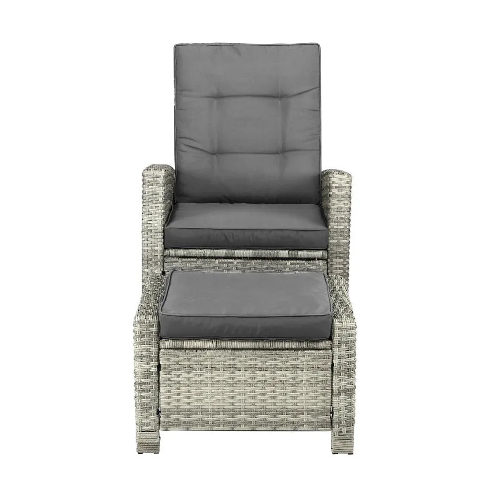 Livsip Recliner Chairs Sun lounge Outdoor Furniture Wicker Patio Garden Sofa