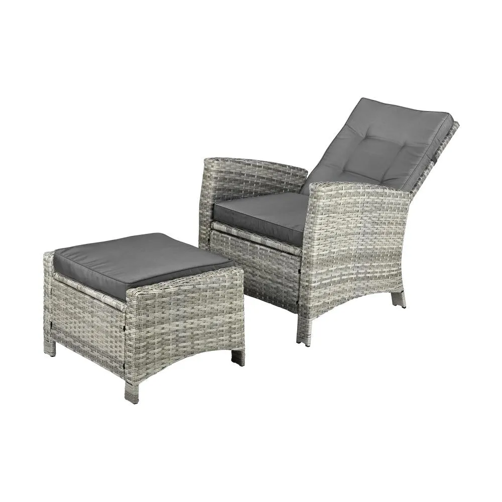Livsip Recliner Chairs Sun lounge Outdoor Furniture Wicker Patio Garden Sofa