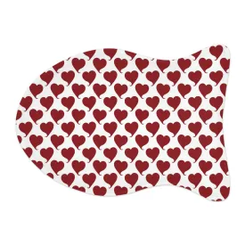 Lovely Red Hearts White Pet Feeding Mat Fish Shape Dog / Cat Food Mat