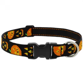Lupine Jack O' Lantern Adjustable Dog Collar 1" Wide 16"-28" Neck Size