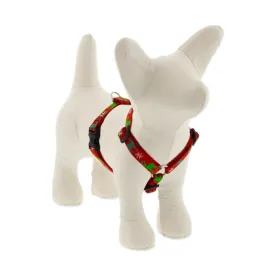 Lupine MicroBatch Roman Dog Harness 1/2" Wide 12"-20" Girth Size Happy Holidays Red