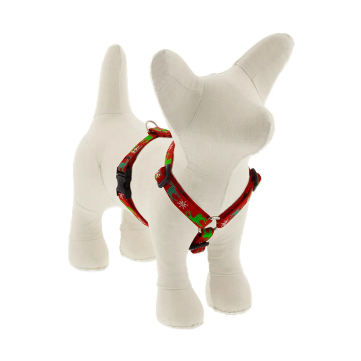 Lupine MicroBatch Roman Dog Harness 1/2" Wide 12"-20" Girth Size Happy Holidays Red