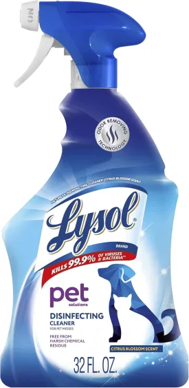 LYSOL Pet Solutions  Disinfecting Cleaning Spray, Citrus Blossom Scent, 32 Fl Oz.