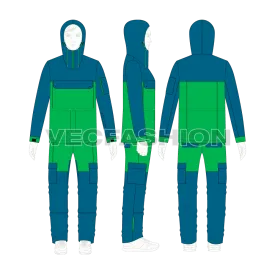 Mens Ski Suit Flat Sketch