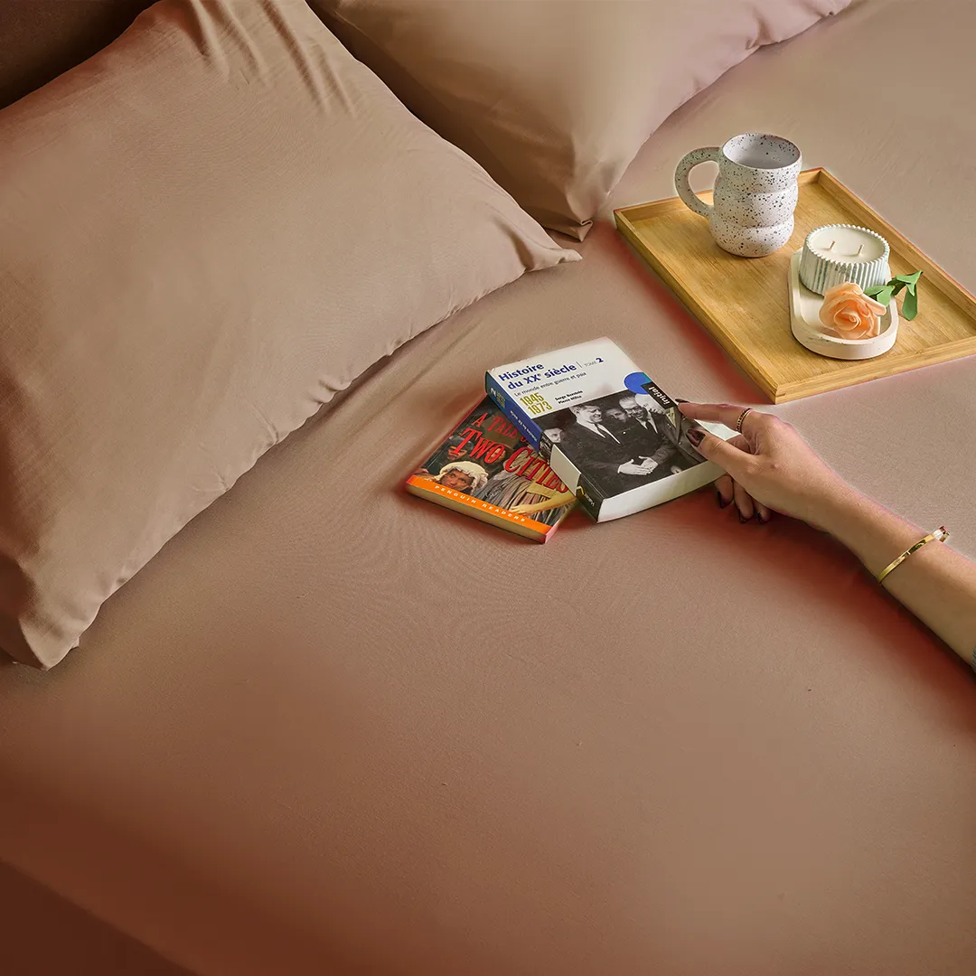 Microfiber Plain Bed Sheet Set with 2 Pillow cases