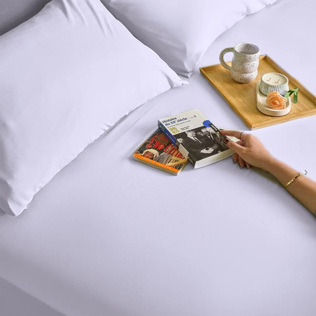 Microfiber Plain Bed Sheet Set with 2 Pillow cases