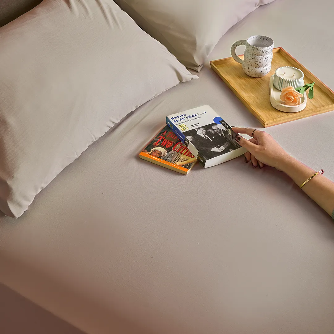 Microfiber Plain Bed Sheet Set with 2 Pillow cases