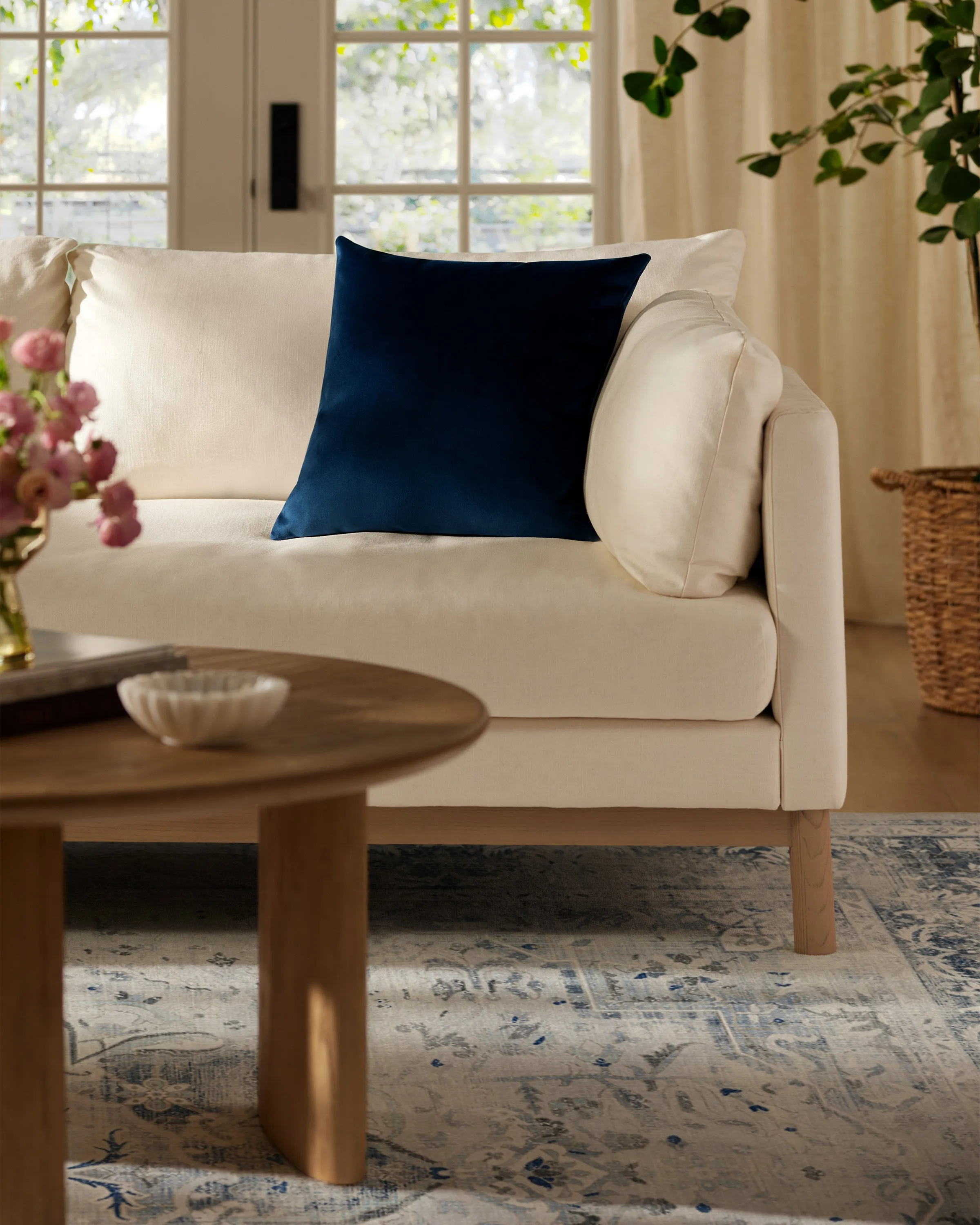 Midnight Blue Velvet Throw Pillow