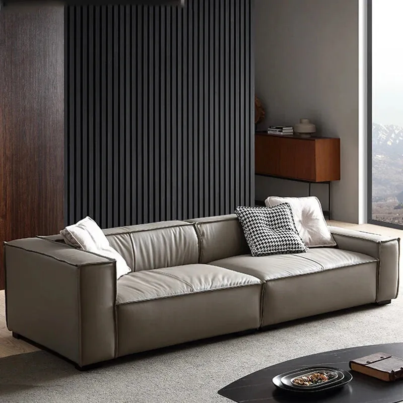 Modern Design Wooden Frame Leather Sofas