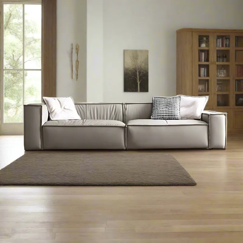 Modern Design Wooden Frame Leather Sofas