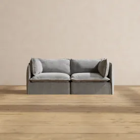 Modular Washable 2-Seater in Ash | Deluxe  Seat | Cloud Pillow