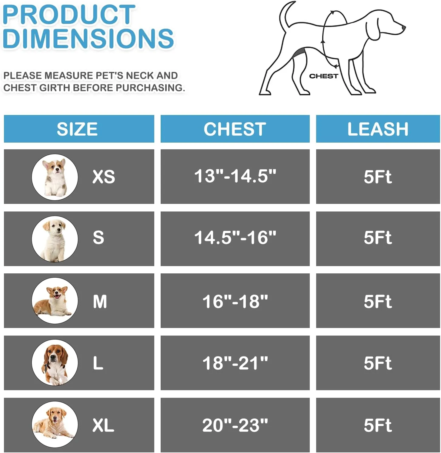 MoNiBloom No Pull Dog Harness w/Leash Set, Reflective Soft Puppy Padded Vest for Walking, Training, Easy to Put on Small Dogs - Sky Blue, S