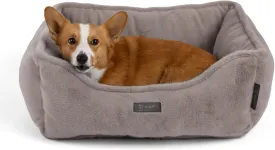 NANDOG Cloud Prive Collection Washable Cat and Dog Bed for Small to Medium Breeds  Made of Ultra Soft Micro Plush Fabric  Reversible Design with Double-Stitched Seams (Taupe Gray, Prive 25)