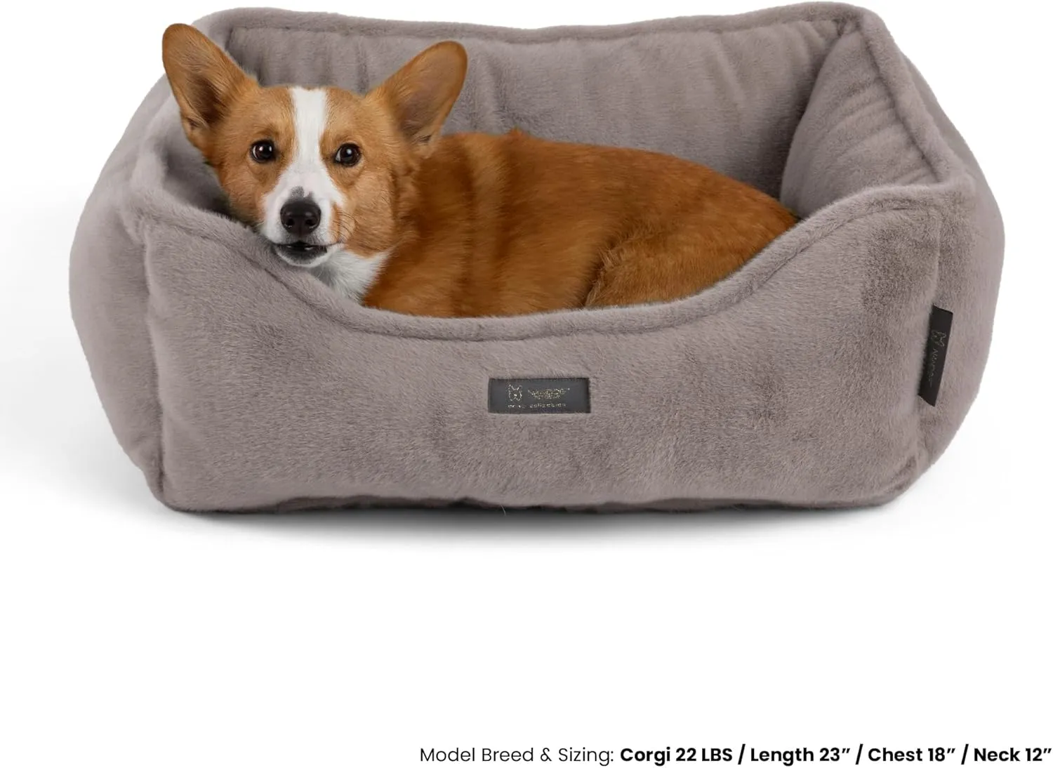 NANDOG Cloud Prive Collection Washable Cat and Dog Bed for Small to Medium Breeds  Made of Ultra Soft Micro Plush Fabric  Reversible Design with Double-Stitched Seams (Taupe Gray, Prive 25)