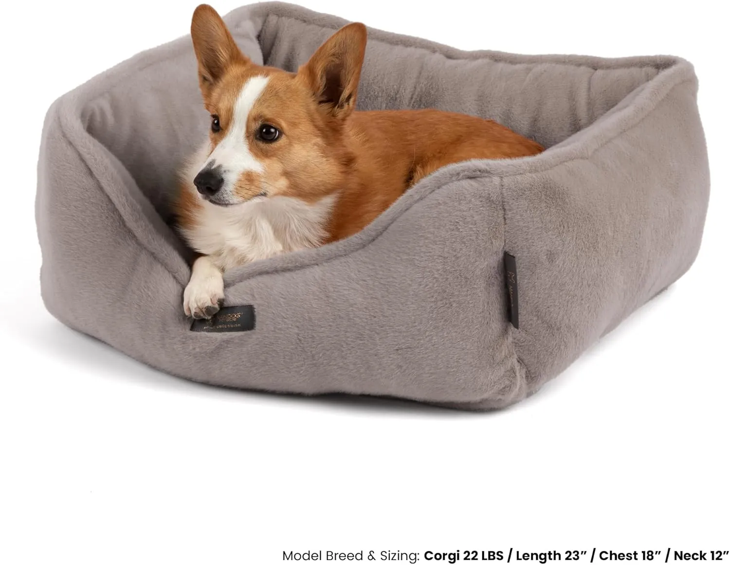 NANDOG Cloud Prive Collection Washable Cat and Dog Bed for Small to Medium Breeds  Made of Ultra Soft Micro Plush Fabric  Reversible Design with Double-Stitched Seams (Taupe Gray, Prive 25)