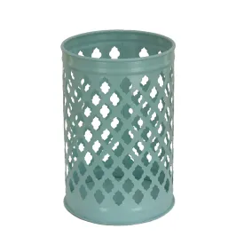 National Outdoor Living Lantern Candleholder, Gossamer Green, Modern Design and Finish, 12 Inches