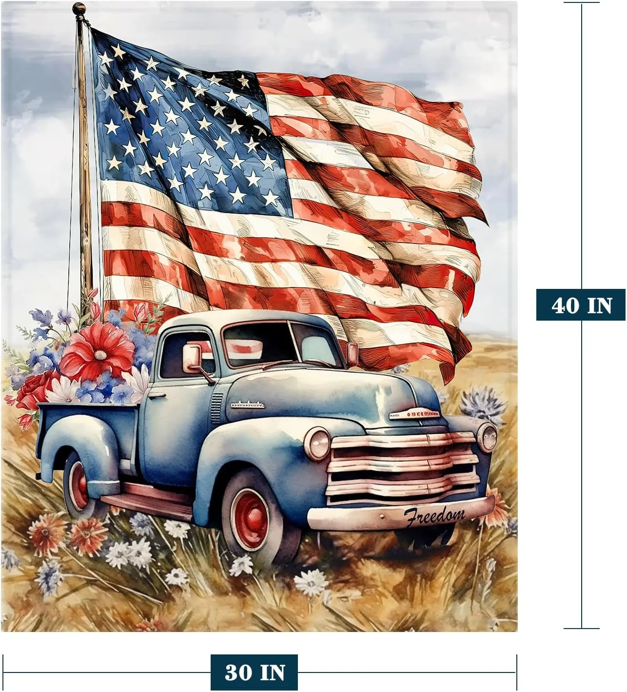 Neatee Living Patriotic Throw Blanket Baby Small 4th of July Memorial Day Fourth of July American Flag Blanket for Swaddle Toddler Veteran Day Stars and Stripes Red White Blue Blanket 30x40
