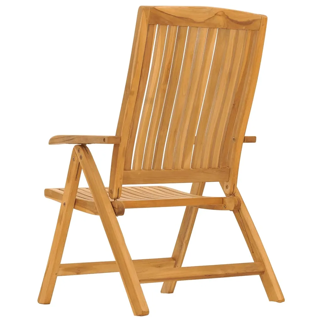 Outdoor Recliner Chairs Camping Chair with Armrest Solid Wood Teak