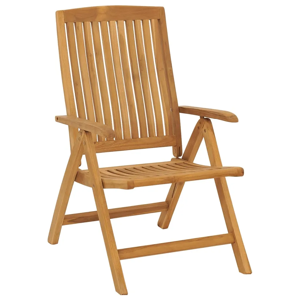 Outdoor Recliner Chairs Camping Chair with Armrest Solid Wood Teak