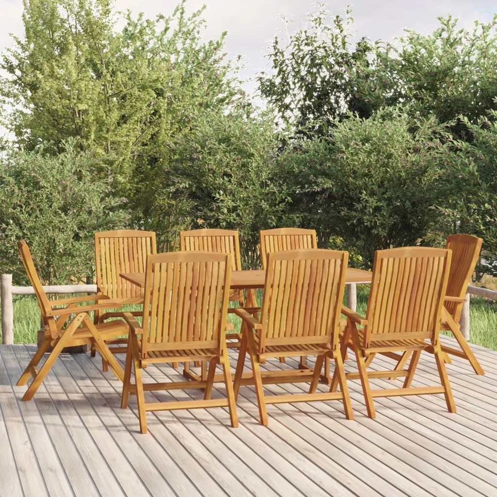 Outdoor Recliner Chairs Camping Chair with Armrest Solid Wood Teak
